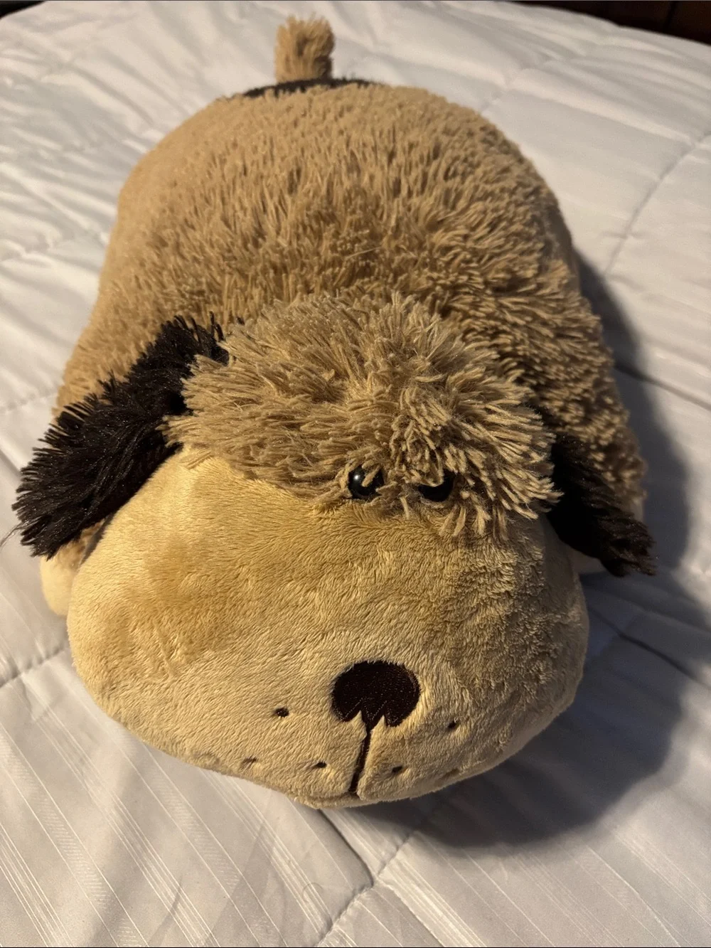 Pillow Pers Plush Tan & Brown Dog puppy Plush Toy for Cuddling and Play